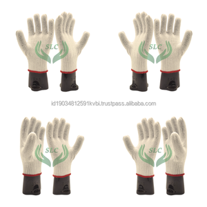 Gants de travail tricotés en fil de coton recyclé Optimal blanc antidérapant Protection des mains pour l'agriculture Sécurité accrue - Product Image 2