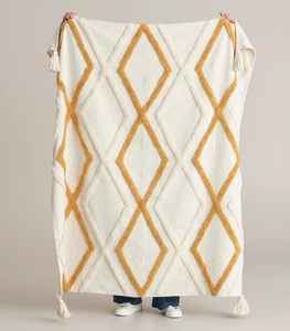 Manta Boho de Algodón Tejida a Mano con Borlas |   Manta Decorativa Tejida para Sofá |   Manta de Algodón con Flecos Personalizada al por Mayor - Product Image 6