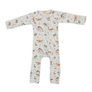 95% bambú 5% Spandex calidad superior de punto Onesie ropa de dormir impresa digitalmente para bebés tela súper suave - Product Image 5