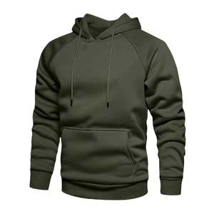 Sudadera con Capucha para Hombre, de Invierno, Color Sólido Personalizado, Estilo Urbano, Tejida, Informal, de Felpa, Básica, de Algodón Mezclado - Product Image 1