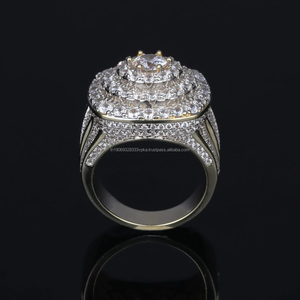 SPECIAL ORDER 925 Sterling Silver Classic Iced Out Moissanite Prong Setting Brilliant Round Cut Diamond Champion Ring for Unisex - Product Image 2