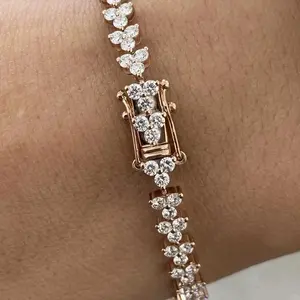 สร้อยข้อมือเทนนิสเงินแท้สเตอร์ลิงสำหรับเด็ก ประดับเพชรโมอิสซาไนต์ทรงหัวใจ 9.00 กะรัต ชุบทองคำขาว 14k  รับประกันโดยบุคคลที่สาม - Product Image 5