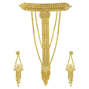 Ensemble de bijoux de mariée de style Dubaï en or plaqué 14K, 18K, 24K, avec pendentif cœur multicouche, style turc, africain, arabe, vente en gros - Product Image 1