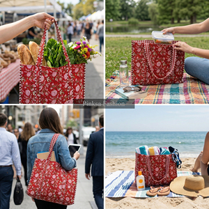 Wholesale <b>Summer</b> Jaipur Hand Block Printed Quilted Cotton Tote <b>Bag</b> Open Large Capacity Eco Friendly Shopping Shoulder <b>Bag</b> Women - Product Image 2