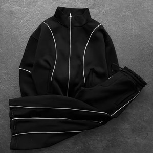 Unisex Gray Polyester Printed Tracksuit Half-<b>zip</b> Full <b>Zip</b> Solid Color Side Pockets Casual Autumn Wear Regular Fit Adult Size 2 1 - Product Image 6