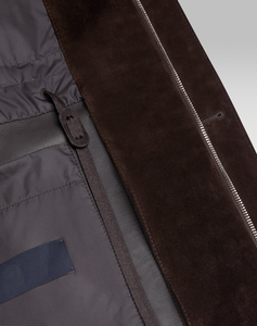 Camisa Chaqueta de Gamuza para Hombre con Cuello Mandarín, Estilo Chino, Otoño, Corte Holgado, Color Sólido, Largo Regular, Cierre con Botones - Product Image 5