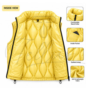 Chaleco Acolchado de Lona para Hombre, Talla Grande, Cuello Alto, Impermeable, Transpirable, Informal, Hecho en Pakistán - Product Image 3