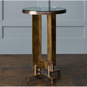 Mesa de Cóctel Moderna de Aluminio de Alta Calidad, Mueble de Metal de Primera Calidad, Mesa Auxiliar Decorativa para el Hogar, Hotel, Mesa para Bebidas y Vino, Latón - Product Image 1