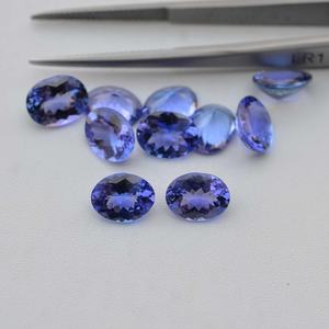 เครื่องประดับอัญมณีกึ่งมีค่าทรงรีตัดเป็นเหลี่ยมเพชรพลอยแทนซาไนต์สีฟ้าธรรมชาติขนาด8มม. และ10มม. หรูหราแฟชั่นล่าสุด - Product Image 1