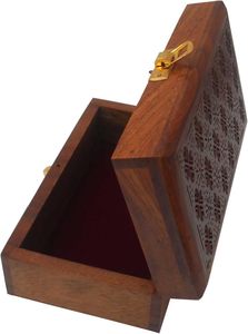 Caja de Almacenamiento de Joyas de Madera UNIVERSAL OVERSEAS con Tapa Abatible, Regalos Artesanales Naturales, Decorativa, para Guardar Objetos en el Hogar, Capacidad Personalizada UO-WJB-0022 - Product Image 6