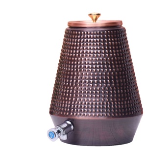 Dispensador de Agua de Cobre Premium con Grifo de Latón, Tanque Metálico con Acabado Vintage para Uso Doméstico en Cocina y Agua Potable Ayurvédica - Product Image 2
