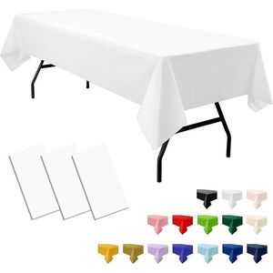 Set di 3 Tovaglie Monouso Premium in PEVA 137 x 274 cm, Tovaglia Bianca Premium Usa e Getta per Feste - Product Image 1