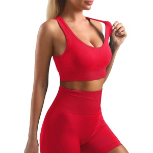 Seamless 2-Piece Yoga <b>Set</b> High Waist Nylon/Cotton Breathable Eco-Friendly Workout Clothes for Women Running Fitness Wear - Product Image 4