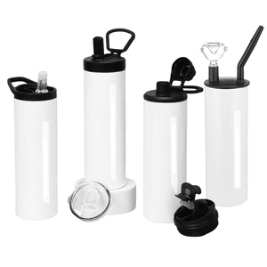 Bouteille d'eau isotherme en acier inoxydable de 20 oz à sublimation, livraison rapide, avec couvercle à paille pour camping, sport, chicha et aspirateurs - Product Image 3