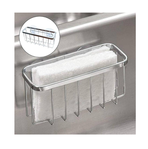 Fines Quality Silver Color Stainless steel Kitchen Sink Sponge holder For Dishwashing Cloth Draining <b>Rack</b> At Inexpensive Price - Product Image 5