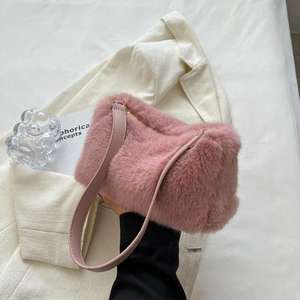 Bolso de Mano de Lujo con Diseño Nuevo, de Piel Sintética de Zorro, con Cierre de Cordón y Cadena Metálica, para Viajes y Uso al Aire Libre, Venta al Por Mayor - Product Image 1