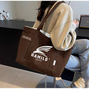 Sac fourre-tout en toile personnalisé tendance avec logo numérique/soyeux/par transfert thermique/broderie – Cadeau d'entreprise promotionnel, taille personnalisable - Product Image 1
