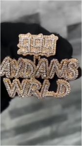 Colgante de Alta Gama Personalizado con Moissanita VVS, Plata S925, Oro Sólido 9k 10k 14k 18k, con Dijes de Letras y Máscaras Estilo Iced Out, Colgante Hip Hop - Product Image 3