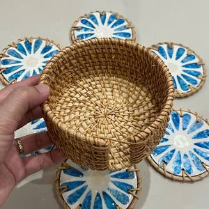 Posavasos y Salvamanteles Clásicos de Ratán Tejidos a Mano, Resistentes al Calor, Ecológicos, Antideslizantes para Cocina y Mesa de Comedor - Product Image 2