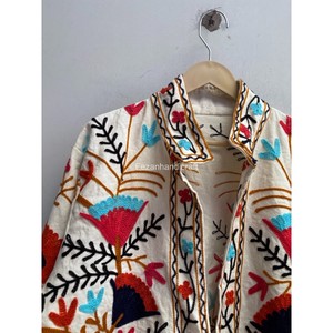 Jacket For Women's Indian 100% Cotton Short Jacket Uzbek Embroidery Suzani Jacket <b>Coat</b> Women's Party Wear Jacket - Product Image 3