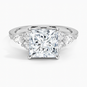 Anillo BOJ 0131 con Corte Princesa, Plata 925, Anillo Solitario de Lujo con Engaste de Puntas Marquise, Diamante de 2ct, Color D, VVS1, Moissanita, Certificado GRA, en Oferta - Product Image 1