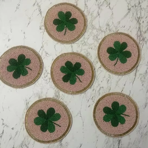 Handwoven Seed Beads <b>Coaster</b> Pure Handmade Seed Beads <b>Coaster</b> Tea Coffee Wine ETC <b>Beaded</b> <b>Coaster</b> Unique Designs - Product Image 1