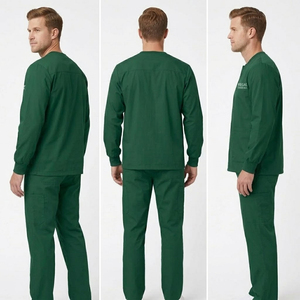 Hospital <b>Scrub</b> Jackets 2 Pockets Medical Nursing Jacket Nursing Button-Up <b>Scrub</b> <b>Top</b> Custom Logo Nurse Jackets - Product Image 5