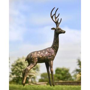 Statue de renne grandeur nature faite à la main, finition bronze, artisanat en métal, figurine animale personnalisée, fabrication pour exposition de jardin - Product Image 5