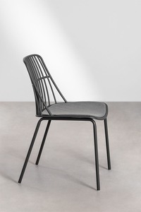 Silla de Comedor Moderna Minimalista de Metal con Tapicería de Tela para Uso Doméstico - Product Image 2