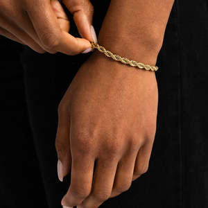 925 Sterling Silver Gold Plated <b>Rope</b> Chain <b>Bracelet</b> for Women Twisted Link <b>Bracelet</b> Minimalist Jewelry - Product Image 2