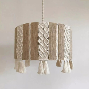 Lustre Bohème de Luxe en Jute avec Pompons, Luminaire Suspendu Rond Bohème pour Décoration de Salon, Utilisation Intérieure, Hôtels, Événements, Vente en Gros - Product Image 1