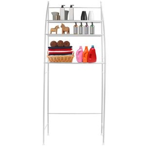 Scaffale portaoggetti bianco a 3 livelli salvaspazio da posizionare sopra il WC, organizer per bagno e lavanderia - Product Image 2