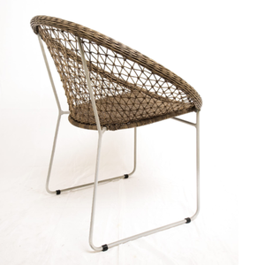 Silla de Comedor de Estilo Minimalista de Madera de Teca y Terciopelo con Patas de Acero Inoxidable, Ecológica, con Cuerda para Muebles de Jardín - Product Image 4