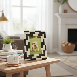 <b>Black</b> & White Bone Inlay <b>Photo</b> <b>Frame</b> Handmade Decorative Picture <b>Frame</b> image 1 <b>Black</b> & White Bone Inlay <b>Photo</b> <b>Frame</b> Handmade - Product Image 1