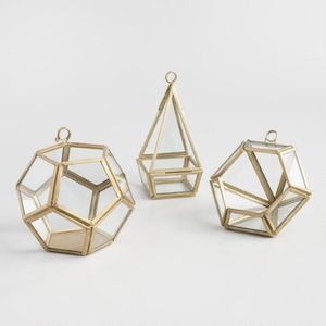 Mirrored Glass Jewelry Box - Hexagon glass jewelry <b>cases</b> - Product Image 3