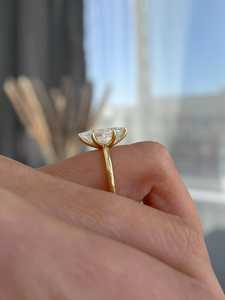 แหวนเพชรทรงมาร์คีส์ 2.02 กะรัต เพาะเลี้ยงในห้องปฏิบัติการ สำหรับผู้หญิง ทองคำแท้ 14K แบบโซลิแทร์ เหมาะสำหรับเป็นของขวัญวันครบรอบแต่งงานสำหรับเธอ - Product Image 4