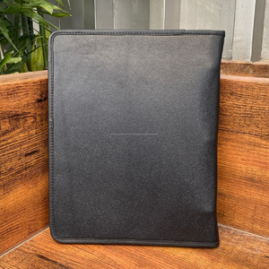 Premium Handcrafted <b>Leather</b> Zipper Pad <b>Holder</b> Organizer Quilted Business <b>Document</b> Binder Office File Portfolio With Ring Binder - Product Image 5