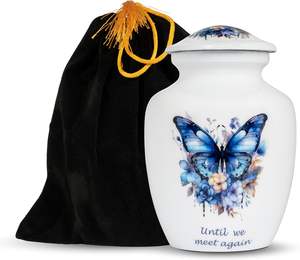 Urna Funeraria Infantil Antigua Co, Hecha a Mano con Acabado Mate, Estilo Art Deco Moderno, Florero Redondo de Sobremesa para Cenizas Humanas, Capacidad Personalizable - Product Image 1