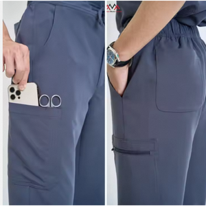 Ensemble de blouses d'infirmières unisexes respirantes 13 couleurs OEM pour hommes et femmes uniformes d'hôpital personnalisables - Product Image 2