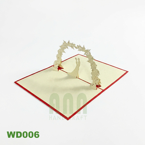 Carte d'invitation de mariage de découpe laser 3D de couple floral pour l'anniversaire et la Saint-Valentin en papier souvenir - Product Image 2