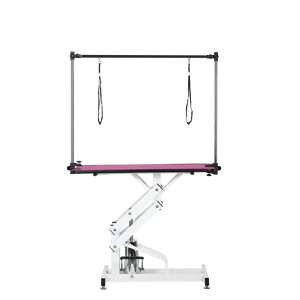 Tavolo Idraulico Rosa da 42,5 Pollici per Toelettatura Animali con Braccio a 'H' - Product Image 1
