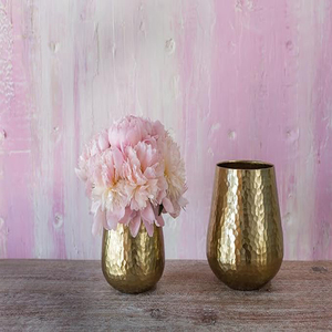Maceta Metálica Hux para Plantas y Flores, Florero Metálico Dorado, Decoración para el Hogar u Oficina, Maceta Interior y Exterior para Cualquier Evento - Product Image 1