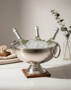 Porte-bouteille tendance de qualité supérieure en argent antique pour hôtels, avec logo personnalisé et fonction de refroidissement - Product Image 3