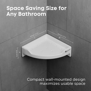 Support d'angle mural en métal de 9 pouces, robuste, pour salle de bain, double niveau, finition argentée - Product Image 5