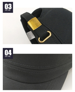 Gorra Plana Estilo Militar de Color Sólido, Unisex, de Algodón, Informal, para las Cuatro Estaciones, 54-56CM, para Adultos - Product Image 3