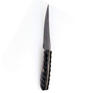 Damascus Steel Hunting Knife Full Tang OEM Outdoor <b>Camping</b> Hunting Exploration Flat Edge Straight Back 3-Year - Product Image 5
