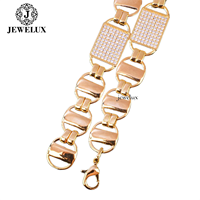 Collier chaîne cubaine plaqué or 18 carats de qualité export, avec perles d'eau douce et moissanite serties pavé, chaîne statement unisexe de luxe