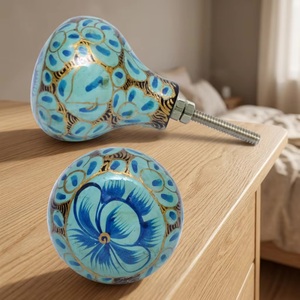 Beads Art Wooden Round Industrial Cabinet <b>Knobs</b> Handles Eco-Friendly Easy Installation for Kitchen Bedroom Living Room Furniture - Product Image 4