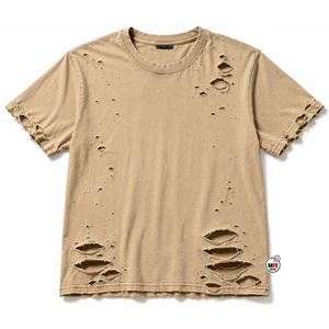 เสื้อยืดโอเวอร์ไซส์สีเขียวมะกอกสำหรับผู้ชาย แขนสั้น คอกลม สไตล์สตรีท ผ้าคอตตอนเจอร์ซีย์ ลุคซักฟอก สีพื้น ดีไซน์เรียบง่าย - Product Image 4