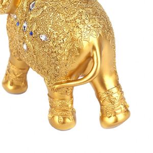 Thailand Golden Auspicious Mother and Child <b>Elephant</b> Resin Crafts Home Living Room TV Cabinet <b>Decoration</b> <b>Elephant</b> Ornaments - Product Image 3